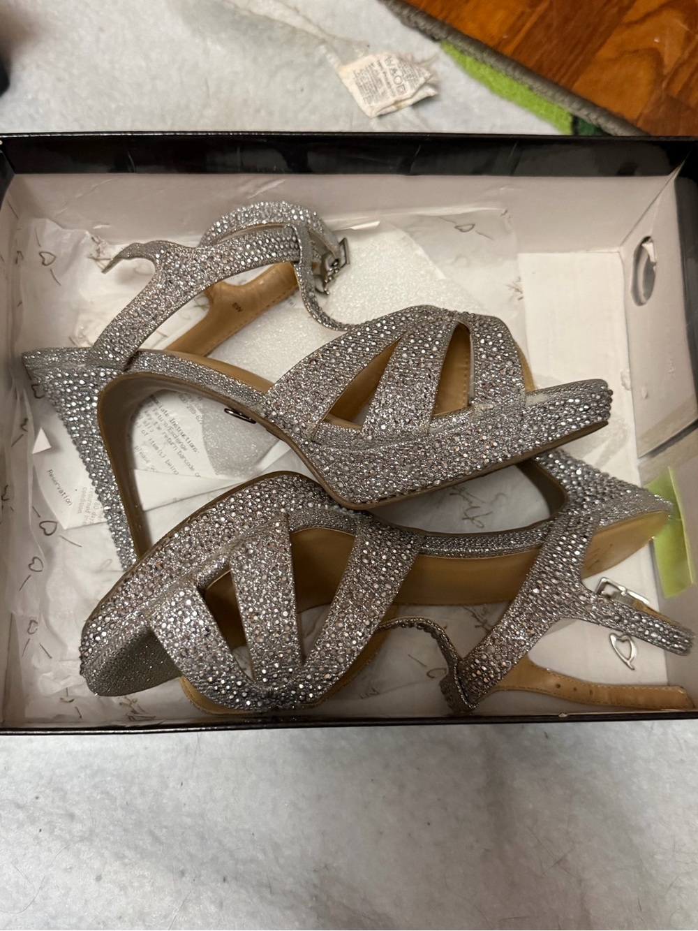Thalia 8w rhinestone high heels